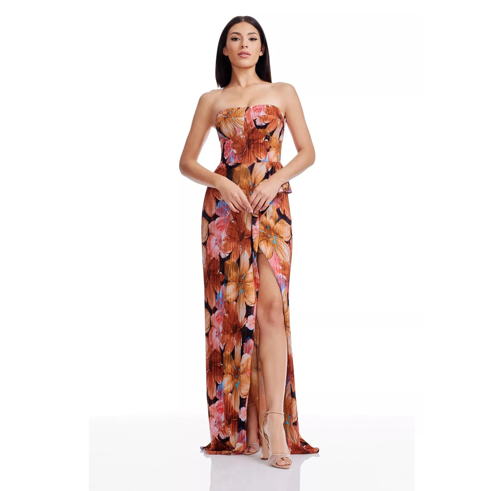 Dress The Population Amber Multi Kai Strapless Bodycon Dress Size Small $248